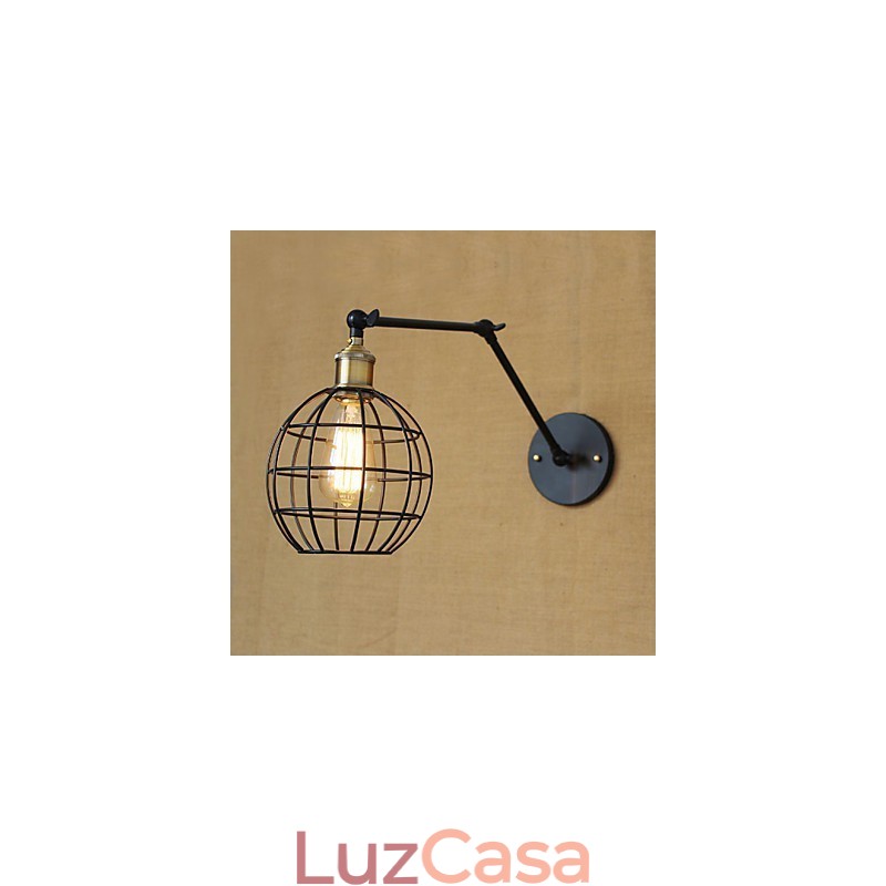 Arandelas de parede Luzes de balanço Luzes de parede de leitura Mini estilo rústico Lodge Metal