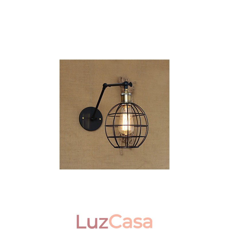 Arandelas de parede Luzes de balanço Luzes de parede de leitura Mini estilo rústico Lodge Metal