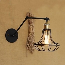 Arandelas de parede Luzes de balanço Luzes de parede de leitura Mini estilo rústico Lodge Metal