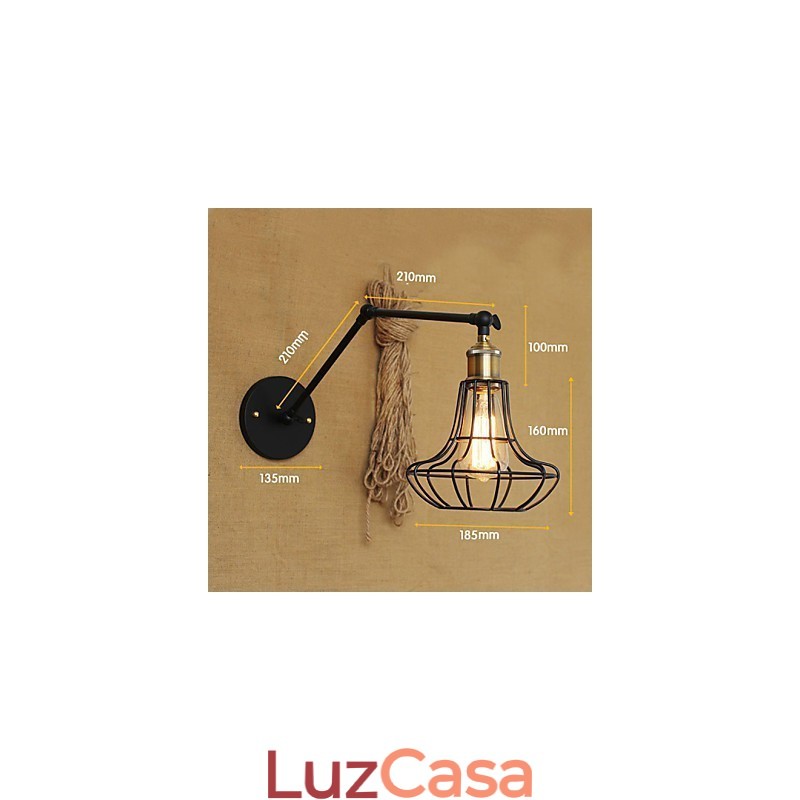 Arandelas de parede Luzes de balanço Luzes de parede de leitura Mini estilo rústico Lodge Metal