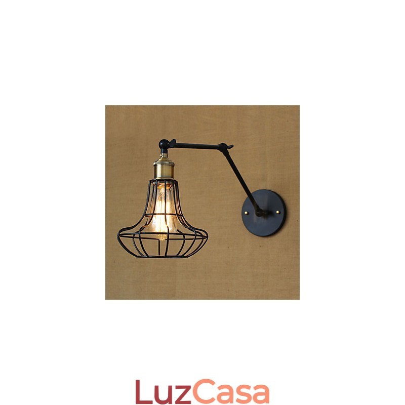 Arandelas de parede Luzes de balanço Luzes de parede de leitura Mini estilo rústico Lodge Metal