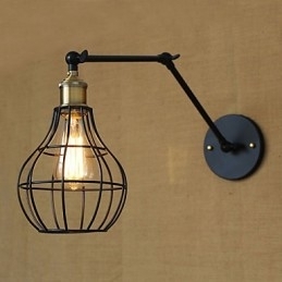 Arandelas de parede Luzes de balanço Luzes de parede de leitura Mini estilo rústico Lodge Metal