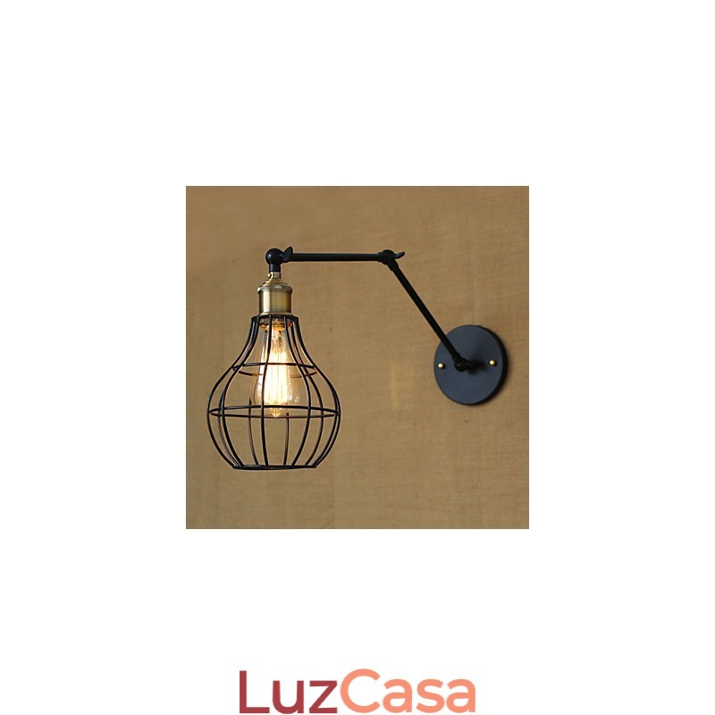 Arandelas de parede Luzes de balanço Luzes de parede de leitura Mini estilo rústico Lodge Metal
