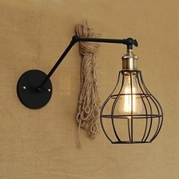 Arandelas de parede Luzes de balanço Luzes de parede de leitura Mini estilo rústico Lodge Metal