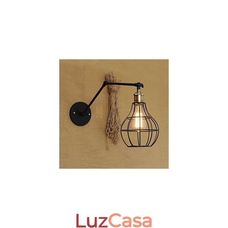 Arandelas de parede Luzes de balanço Luzes de parede de leitura Mini estilo rústico Lodge Metal