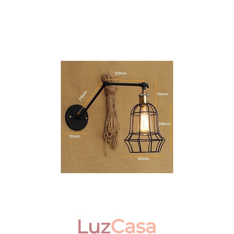 Arandelas de parede Luzes de balanço Luzes de parede de leitura Mini estilo rústico Lodge Metal