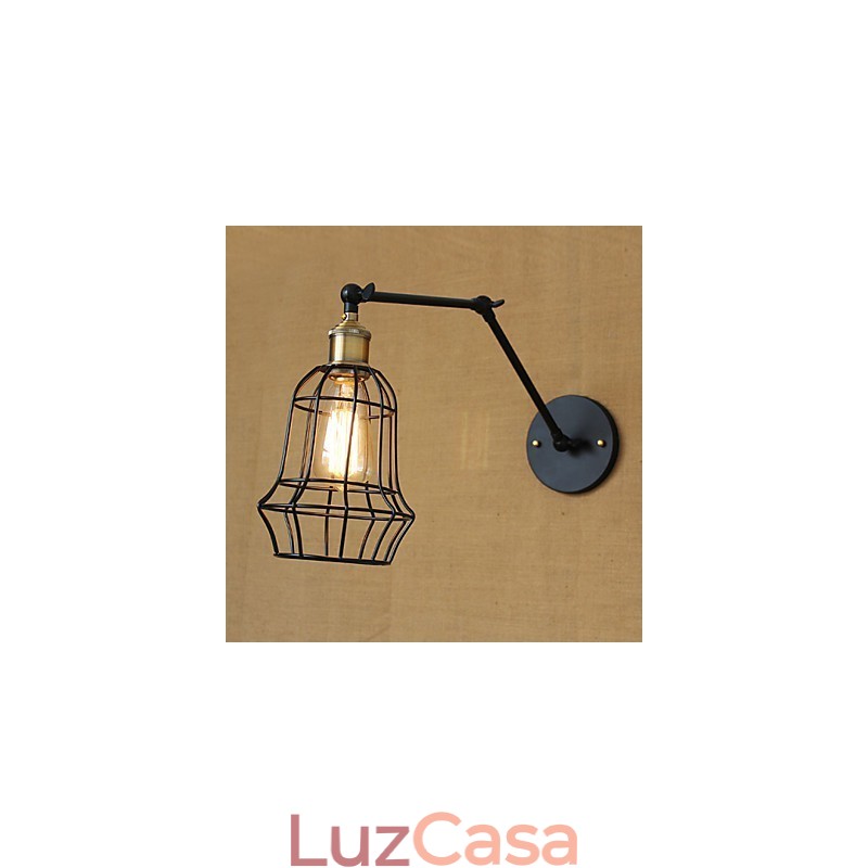 Arandelas de parede Luzes de balanço Luzes de parede de leitura Mini estilo rústico Lodge Metal