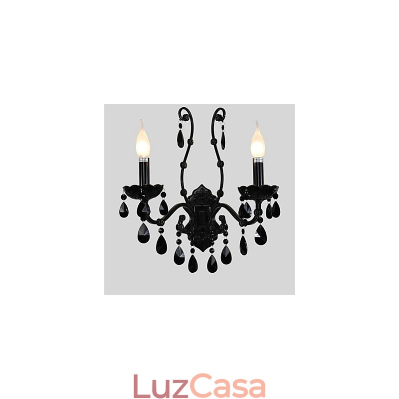 Cristal Mini Estilo Arandelas De Parede Vela Luzes De Parede Moderno Contemporâneo Metal