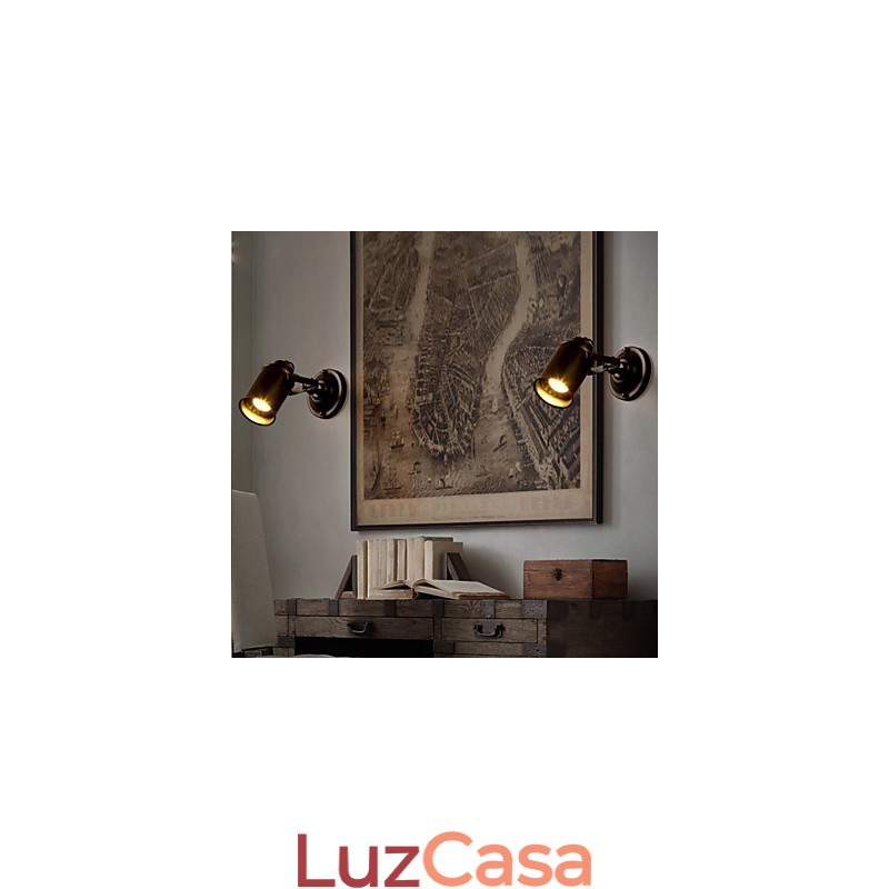 Luminária de parede vintage, luminária de parede industrial preta de ferro forjado, luminária retrô Econce Fixturedison, iluminação de parede para corredor