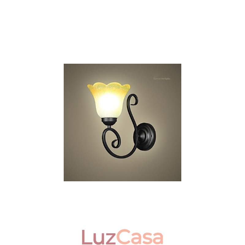 Luminária de parede vintage, luminária de parede com braço oscilante de ferro e vidro, decoração interna, luz de parede para quarto, 110 220 V para sala de estar