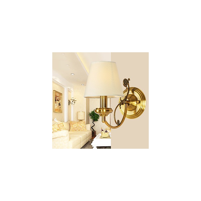 Luminárias de parede clássicas para quarto, luminárias de parede simples de metal para sala de estar, bar, café, corredor, varanda, luminária de parede