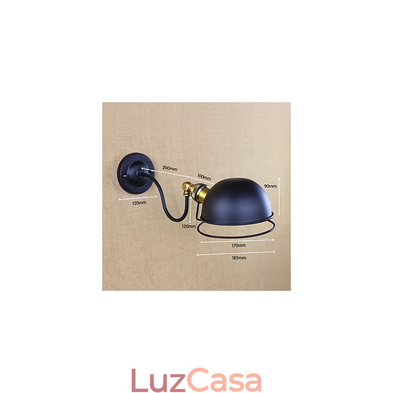 Arandelas de parede Luzes de balanço Luzes de parede de leitura Mini estilo rústico Lodge Metal