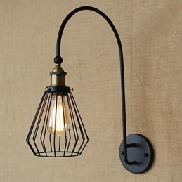 Luminária de parede decorativa grande de cabeça única, estilo nórdico mediterrâneo, retrô, criativa e moderna