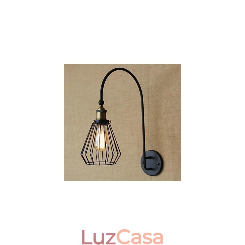 Luminária de parede decorativa grande de cabeça única, estilo nórdico mediterrâneo, retrô, criativa e moderna