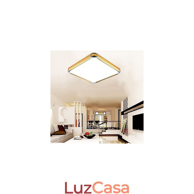 Luminária embutida de acrílico moderna de luxo com luz ajustável dourada ou prateada, você pode escolher