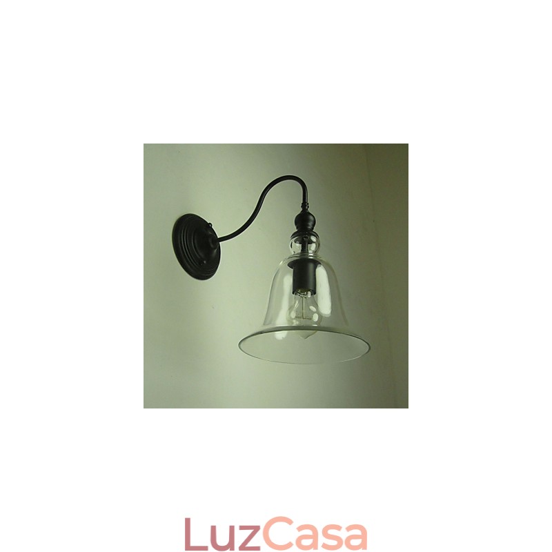 Luminária de parede vintage One Light Aço e vidro