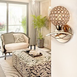 Apliques de parede Luminárias de parede de leitura Cristal Mini Estilo Moderno Contemporâneo Metal
