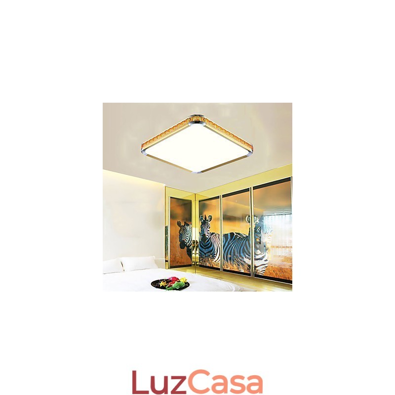 Luminária embutida de acrílico moderna de luxo com luz ajustável dourada ou prateada, você pode escolher
