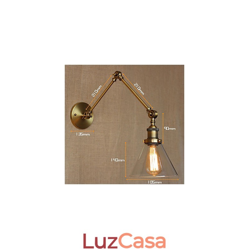 Loja Vintage Retro Exclusivamente Design Moderno Bronze Igreja Lobby Decorado Quarto Luminária de Parede