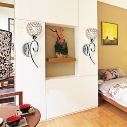 Arandelas de parede Luminárias de parede de leitura Cristal Mini Estilo Moderno Contemporâneo Metal