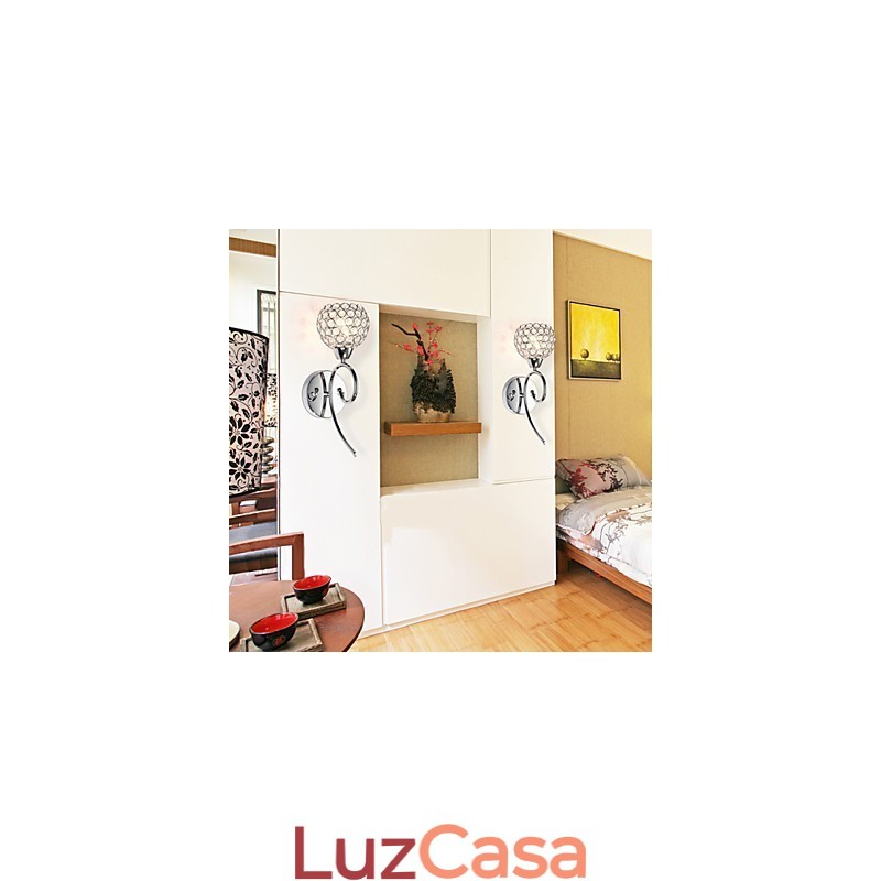 Arandelas de parede Luminárias de parede de leitura Cristal Mini Estilo Moderno Contemporâneo Metal