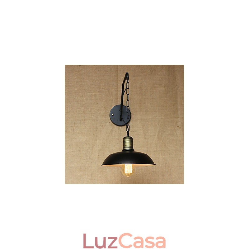 Luminária de parede de personalidade simples e criativa, corrente da indústria, luminária de parede de cabeceira de quarto de corredor de ferro retrô americana