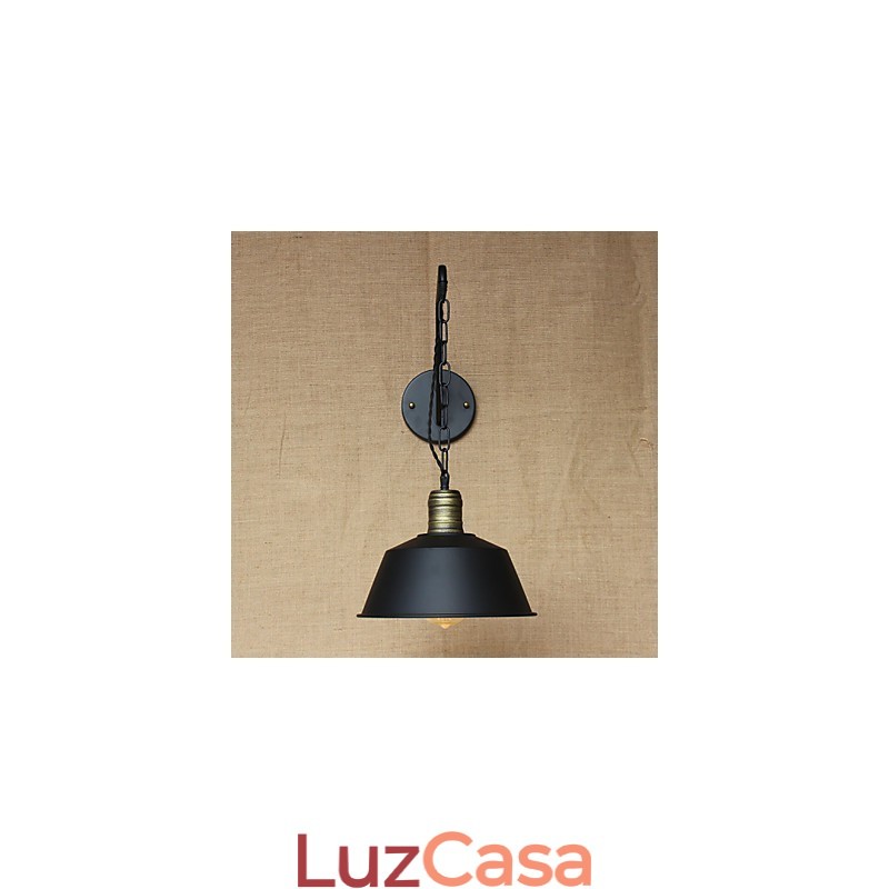 Luminária de parede de personalidade simples e criativa, corrente da indústria, luminária de parede de cabeceira de quarto de corredor de ferro retrô americana