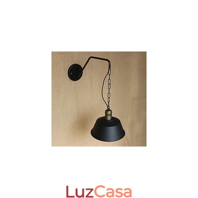 Luminária de parede de personalidade simples e criativa, corrente da indústria, luminária de parede de cabeceira de quarto de corredor de ferro retrô americana