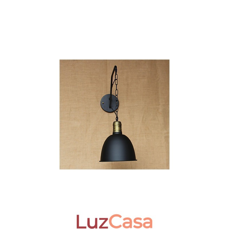 Luminária de parede de personalidade simples e criativa, corrente da indústria, luminária de parede de cabeceira de quarto de corredor de ferro retrô americana