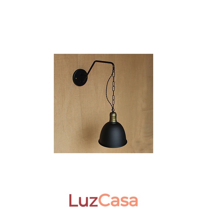 Luminária de parede de personalidade simples e criativa, corrente da indústria, luminária de parede de cabeceira de quarto de corredor de ferro retrô americana