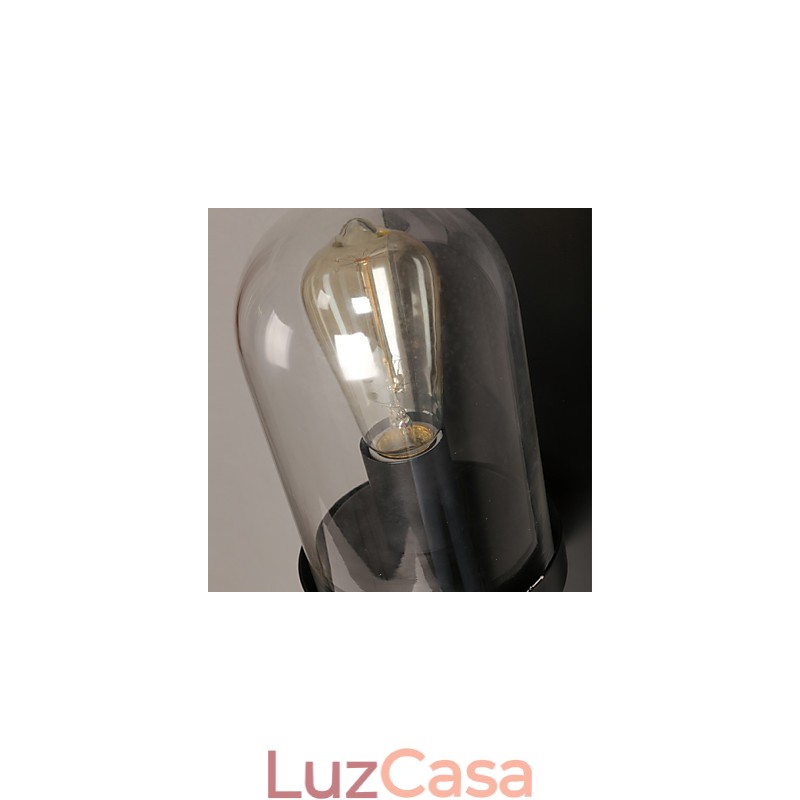 Luminária de parede criativa de ferro forjado e vidro rural