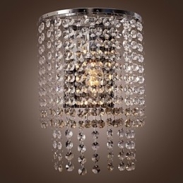 Luminária de parede de cristal contemporânea com 1 luz