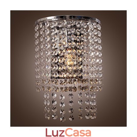 Luminária de parede de cristal contemporânea com 1 luz Luminária de parede de cristal contemporânea com 1 luz