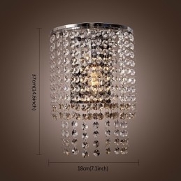 Luminária de parede de cristal contemporânea com 1 luz