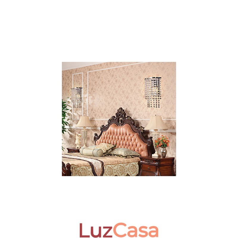 Luminária de parede de cristal contemporânea com 1 luz