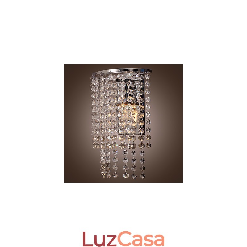 Luminária de parede de cristal contemporânea com 1 luz