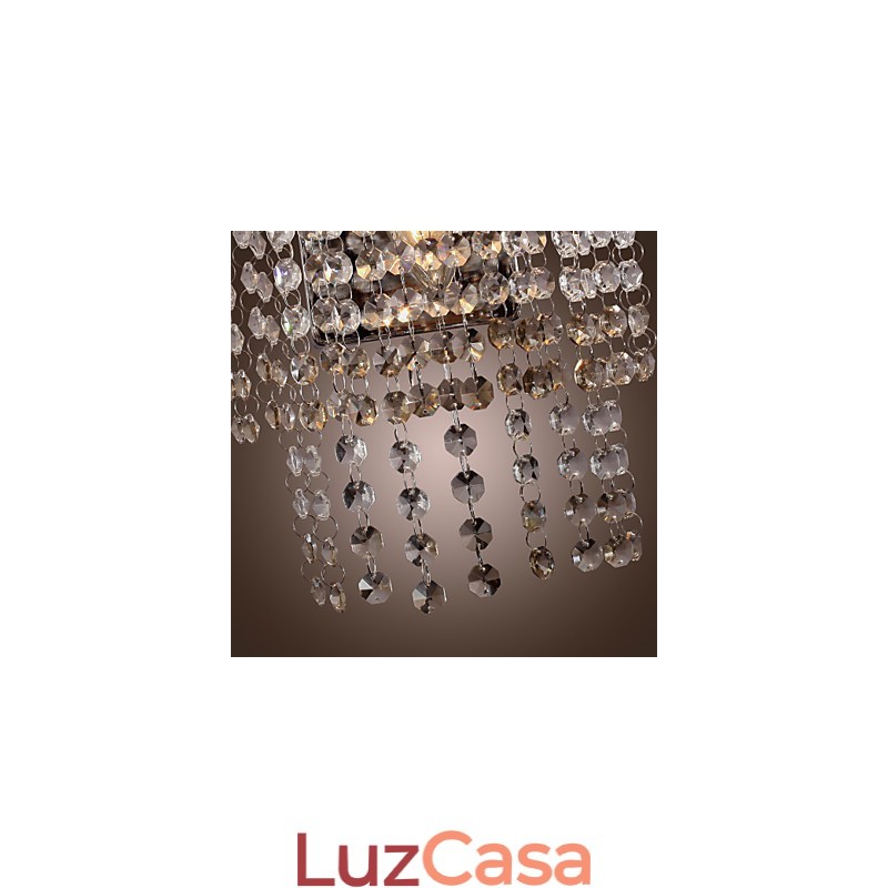Luminária de parede de cristal contemporânea com 1 luz