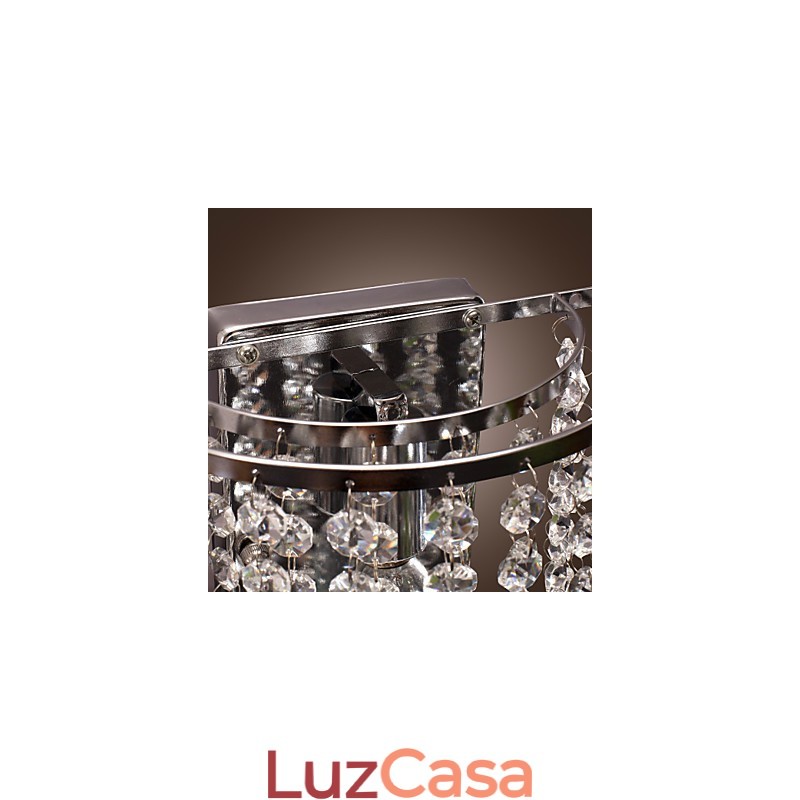 Luminária de parede de cristal contemporânea com 1 luz