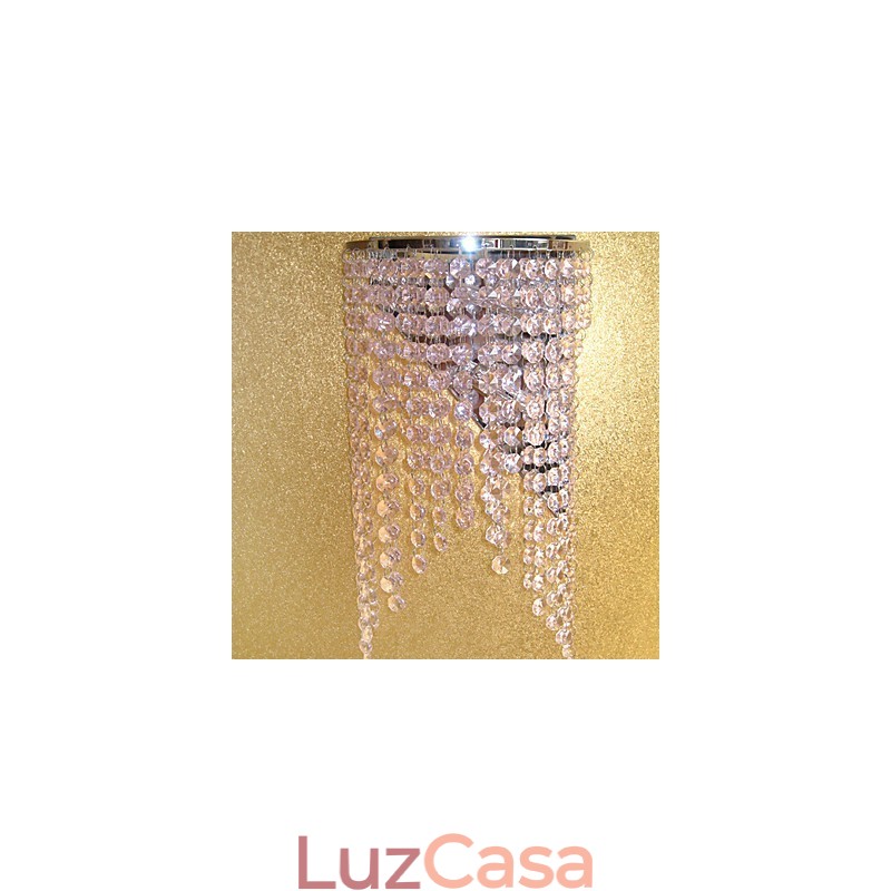 Luminária de parede de cristal moderna com 2 luzes