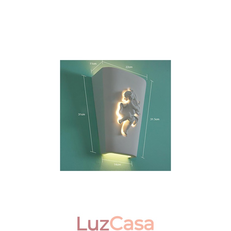 Luminária de parede criativa rural criativa mediterrânea estilo europeu luminária de parede cupido luz