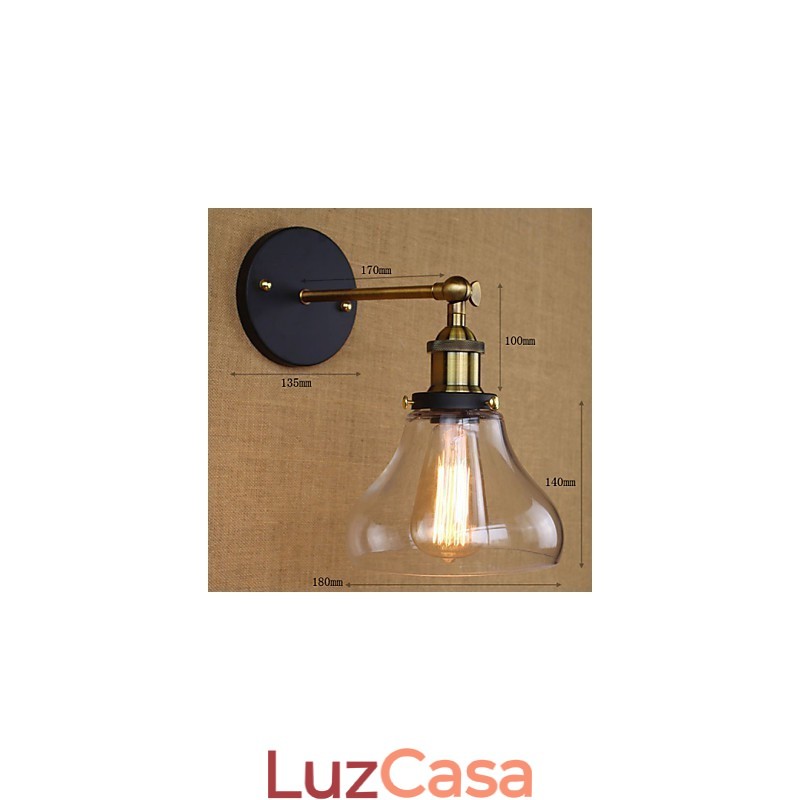 Aplique de parede decorativo industrial nostálgico estilo country americano
