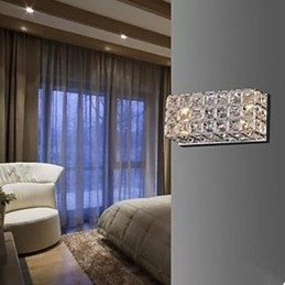 Luminária de parede quadrada contraída e contemporânea K9 Cristal