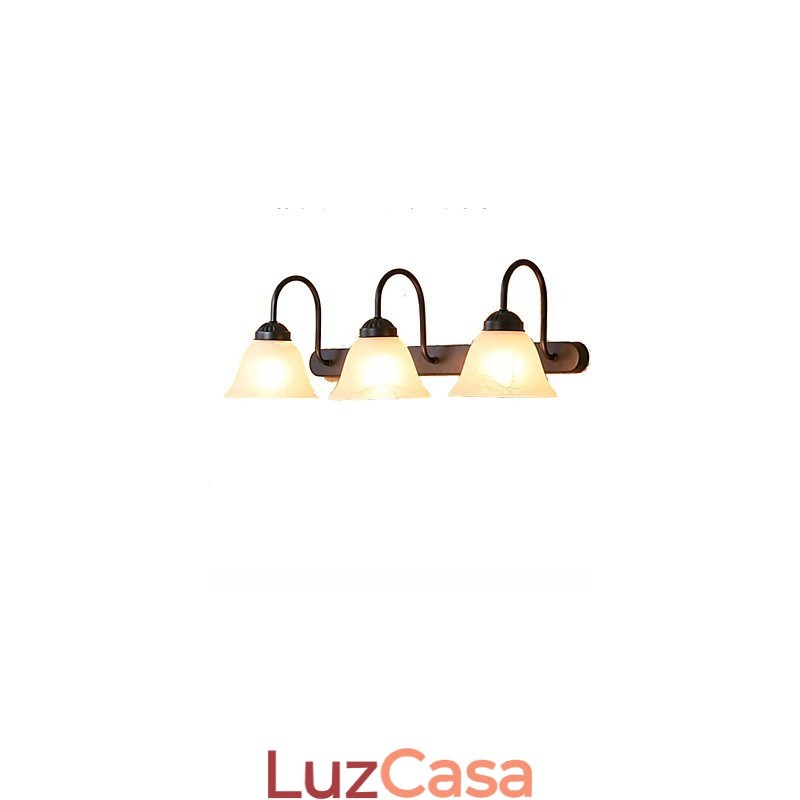 Iluminação de banheiro estilo mini rústico lodge metal