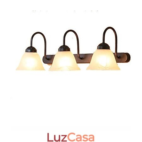 Iluminação de banheiro estilo mini rústico lodge metal