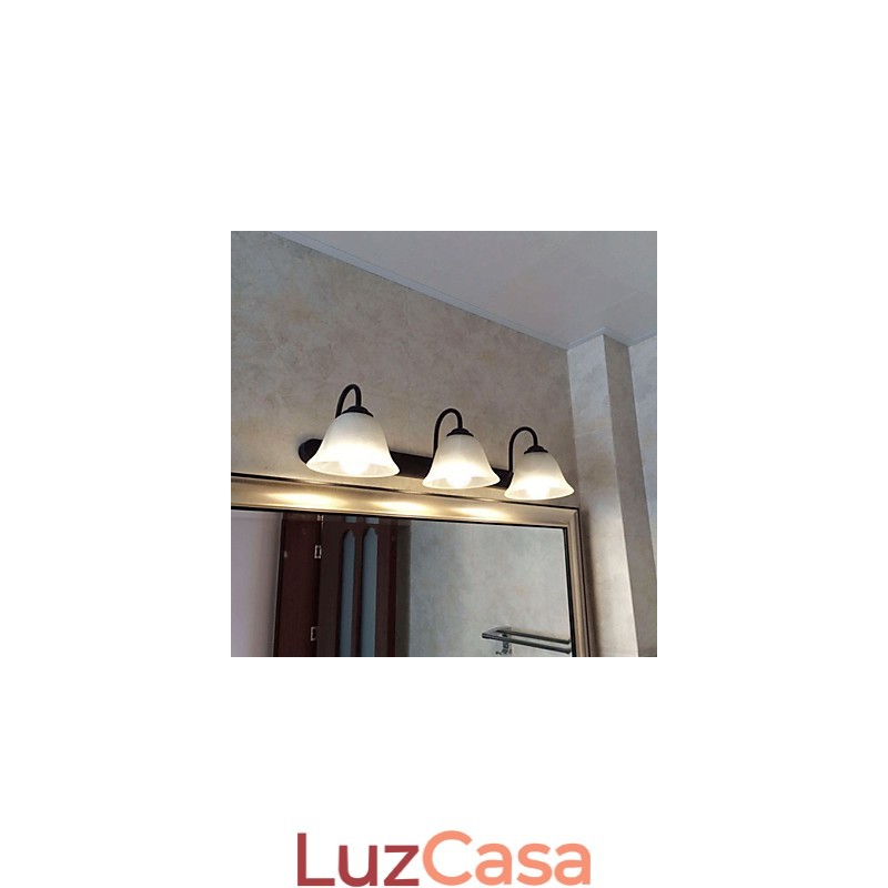 Iluminação de banheiro estilo mini rústico lodge metal