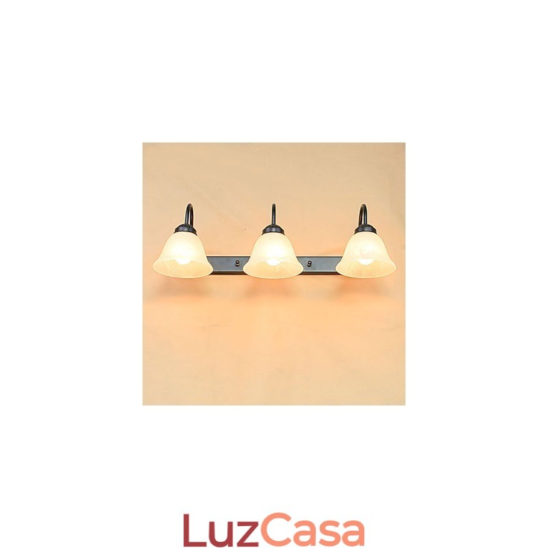 Iluminação de banheiro estilo mini rústico lodge metal