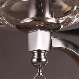 Luminária de parede de cristal prateado com 1 luz
