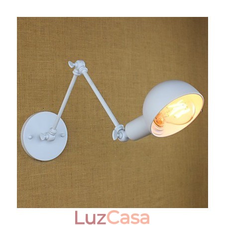 Luminária de parede dupla de ferro forjado de braço longo branco moderno para sala de estar, corredor, quarto, cabeceira, estudo Luminária de parede dupla de ferro forjado de braço longo branco moderno para sala de estar, corredor, quarto, cabeceira, estudo