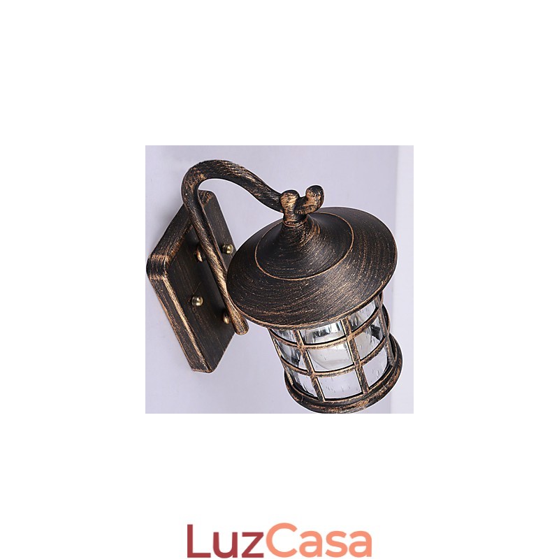 Luminária de parede externa antiga de ferro rústico à prova d'água, luz de lanterna vintage, enferrujada, preta fosca, arandela de parede para corredor