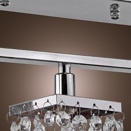 Lustre Linear Ilha Luz Cristal 3 Luzes